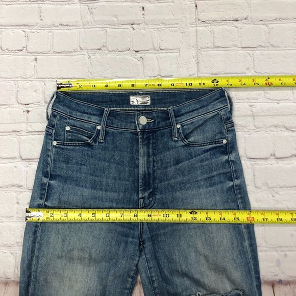 Mother Women Stunner Zip Ankle Step Fray Jeans Size 24 Blue Denim M120 -26 - Picture 2 of 16